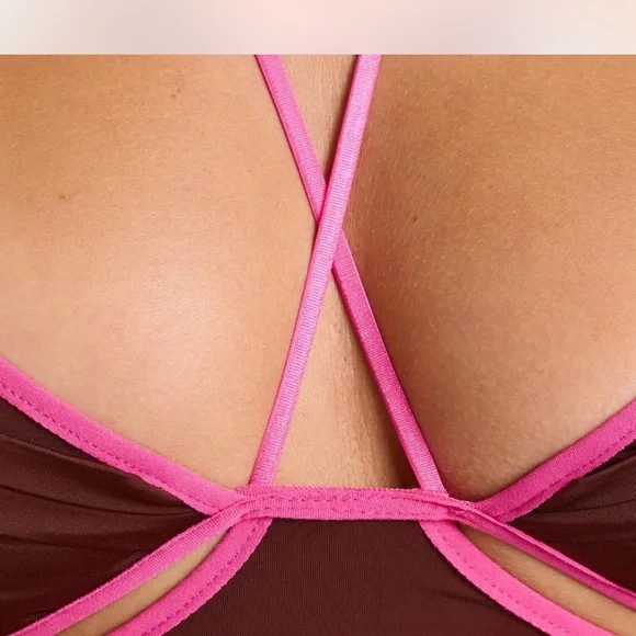 Oh Polly Brown and Pink Strappy Bralette - Picture 4 of 4